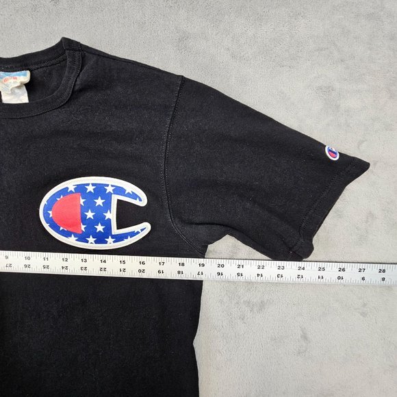 Champion Life Heritage T-Shirt Men's Medium Black Big C Chest Patriotic Logo - Picture 5 of 8